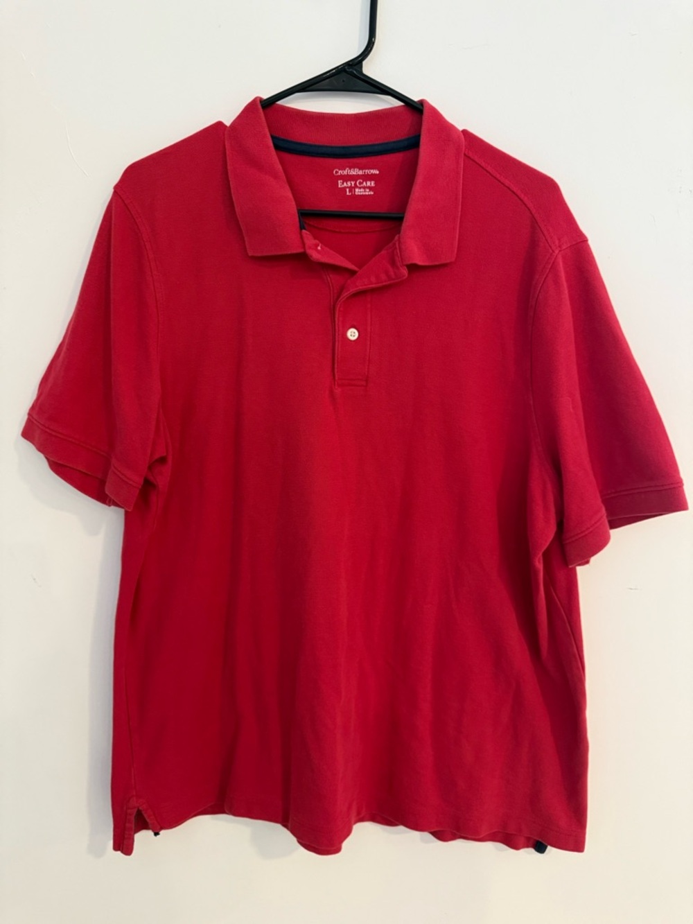 Croft & Barrow Men’s Red Polo Shirt Size Large Easy Care Short Sleeve